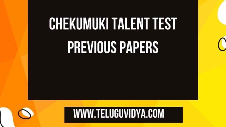 Chekumuki Talent Test Previous Papers 2025 — Free PDFs & Model Papers!