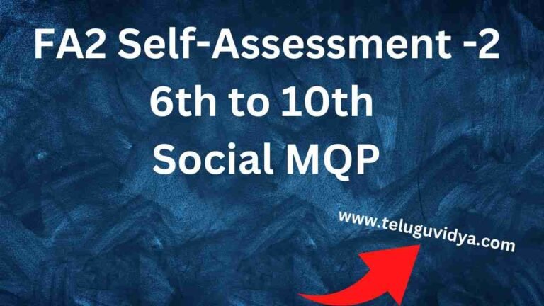 FA2 Self-Assessment -2 6th to 10th Social MQP