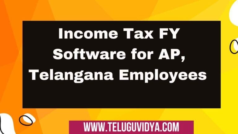 Income Tax FY Software for AP Telangana Employees 2025-26 (C. Ramanjaneyulu)