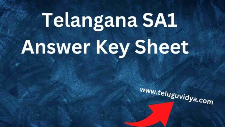 TG SA1 Answer Key Sheet