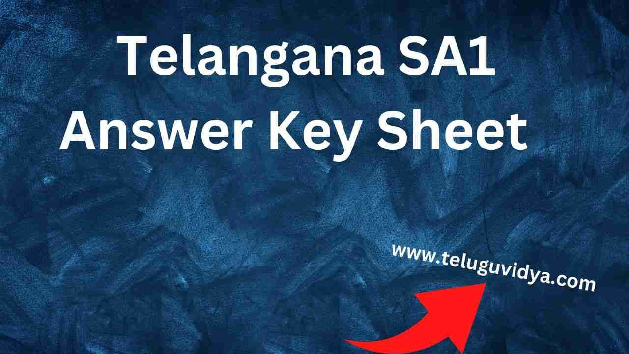 TG SA1 Answer Key Sheet