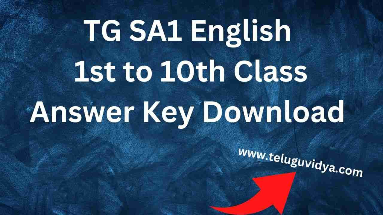 TG SA1 English 1st to 10th Class Answer Key Download