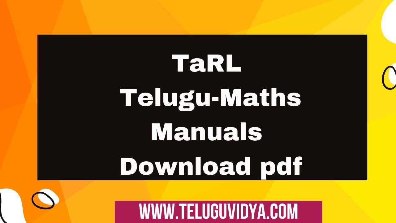 TaRL Telugu-Maths Manuals Download pdf