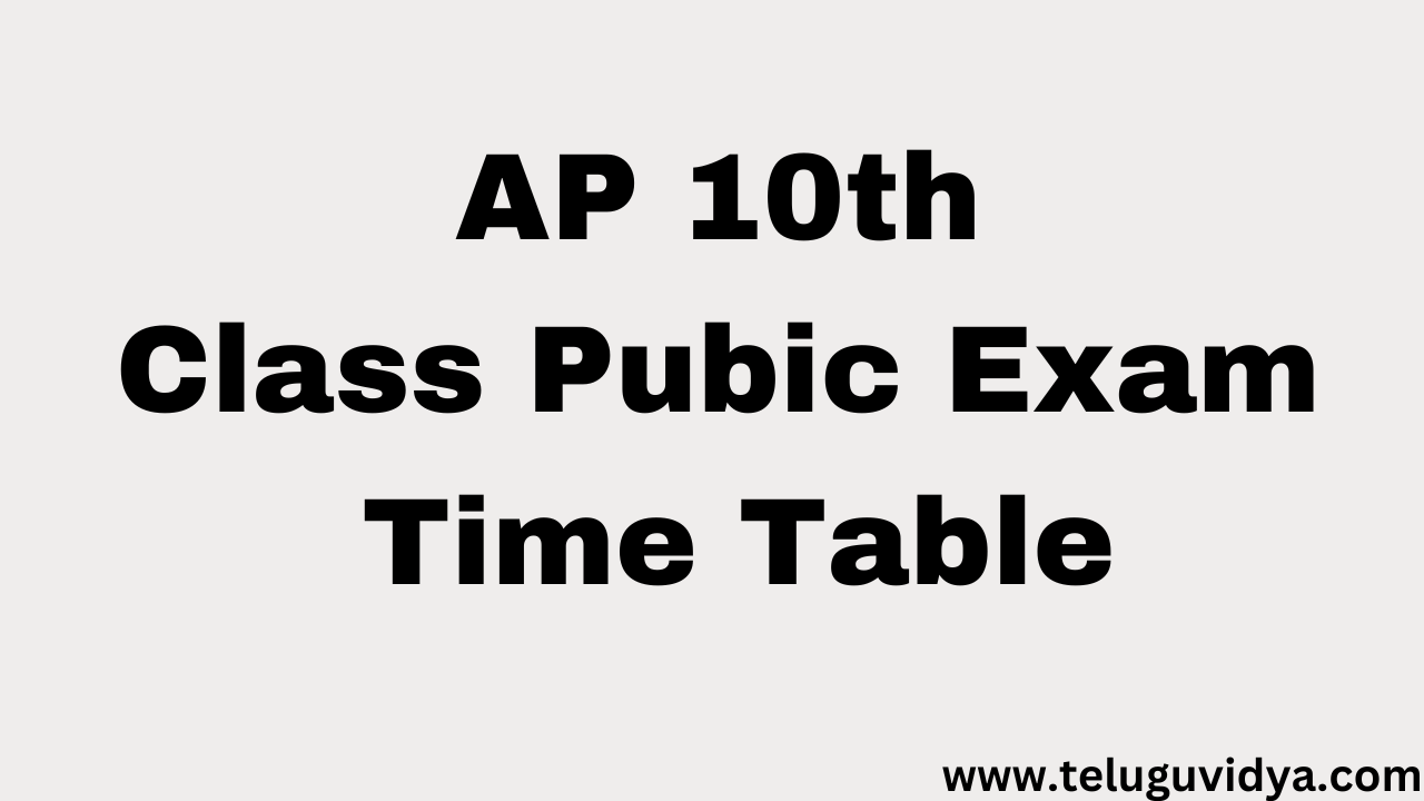AP 10th Class Pubic Exam Time Table