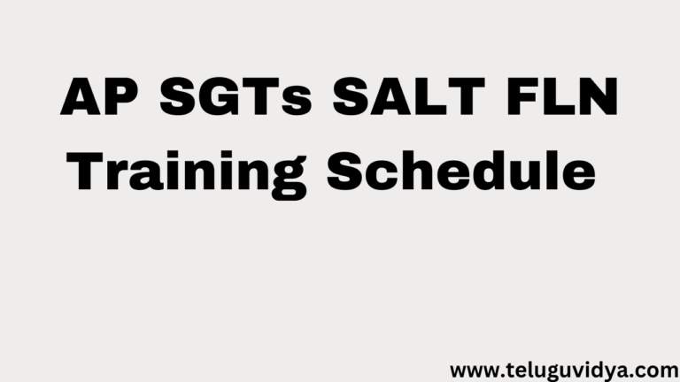 AP SGTs SALT FLN Training Schedule