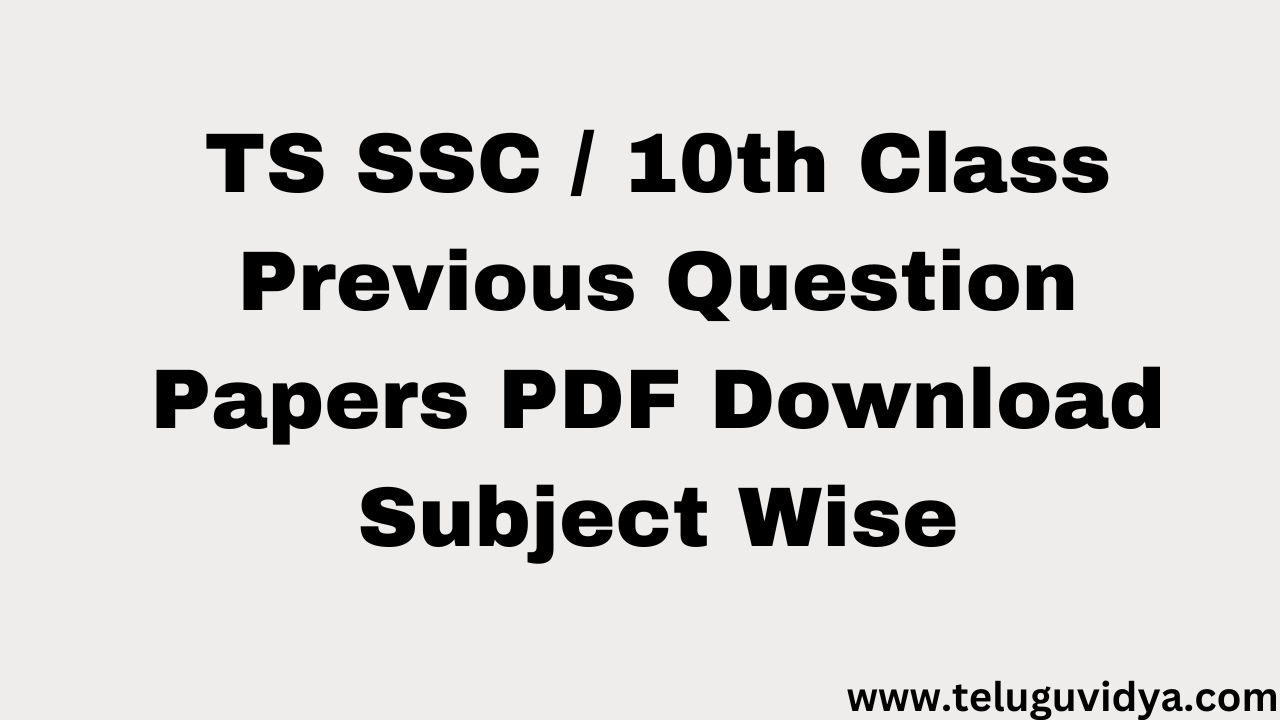 Telangana SSC Model Papers 2026: Download TS 10th Question Papers