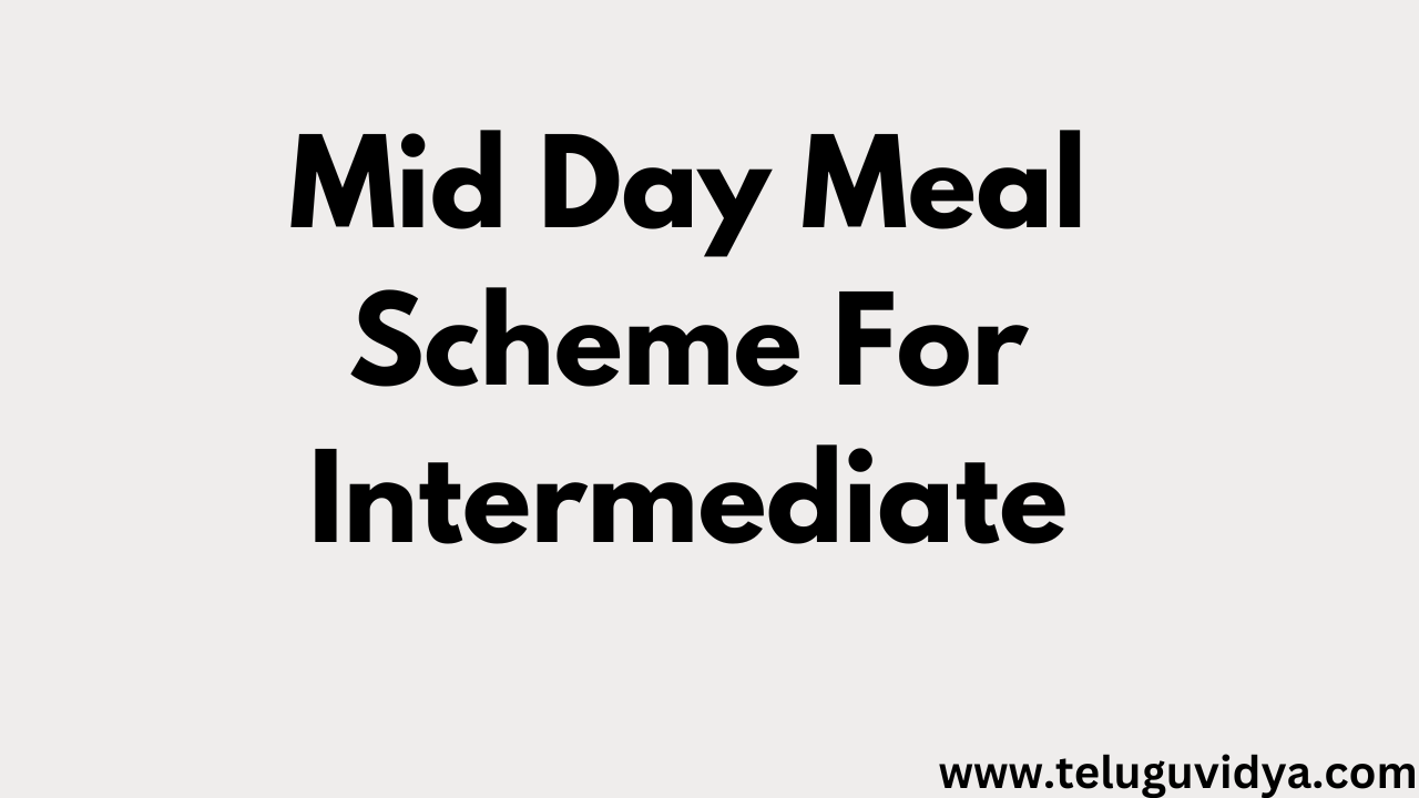 Mid Day Meal Scheme For Intermediate