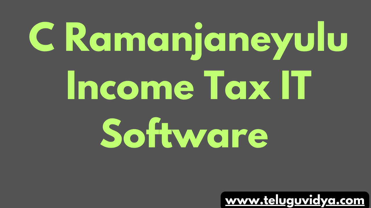 C Ramanjaneyulu Income Tax IT Software