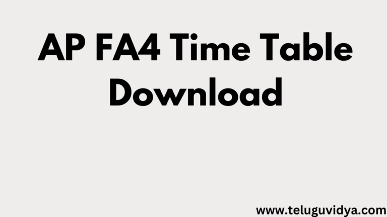 AP FA4 Time Table Download