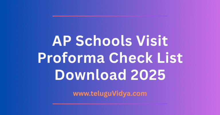 AP Schools Visit Proforma Check List Download 2025 | School Visiting Officers Circular Format 2025