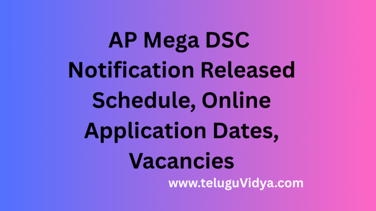 AP Mega DSC Notification 2025 Released – Schedule PDF, Online Application Dates, Vacancies
