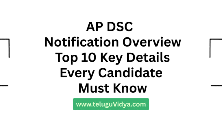 AP DSC 2025 Notification Overview Top 10 Key Details Every Candidate Must Know