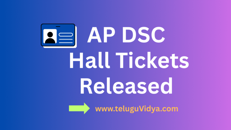 AP DSC Hall Tickets 2025 Released – Download Now