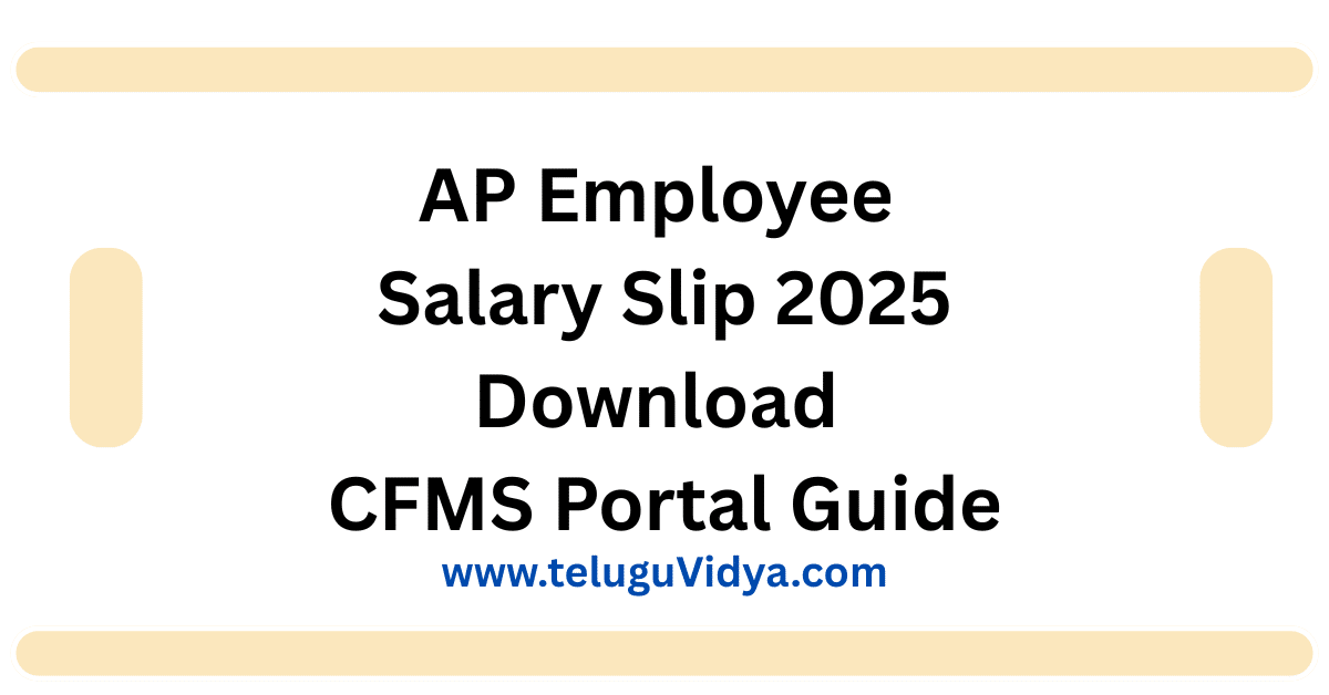 AP Employee Salary Slip 2025 Download – CFMS Portal Guide