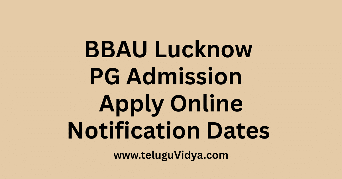 BBAU Lucknow PG Admission 2025-26 – Apply Online, Dates, PDF Form Download