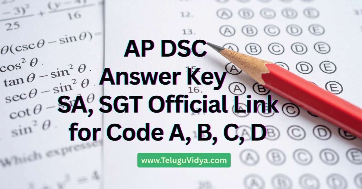 AP DSC Answer Key 2025 PDF Download SGT Official Key Code A, B, C, D