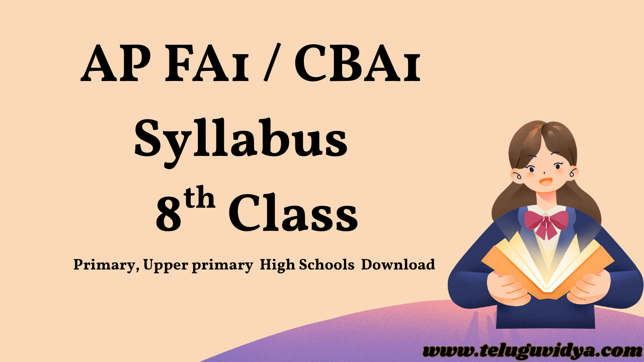 AP FA1 8th Class Syllabus 2025 UP, High Schools Syllabus Download