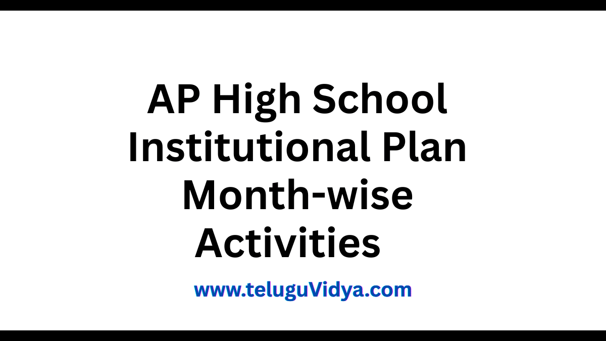 AP High School Institutional Plan 2025-26 Month wise Activities PDF Download
