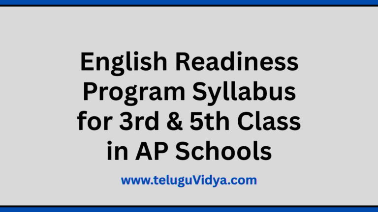 English Readiness Program 2025 Syllabus for AP 3rd & 5th Classes