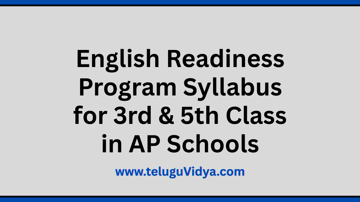English Readiness Program 2025 Syllabus for AP 3rd & 5th Classes