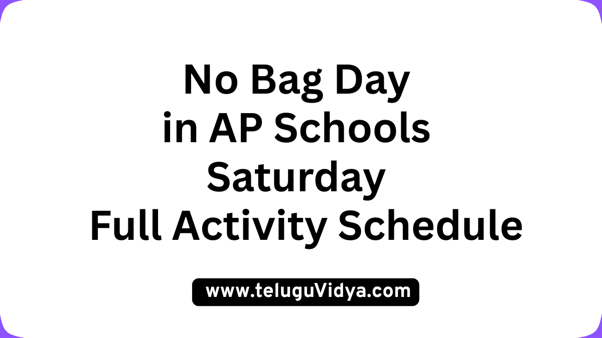 No Bag Day in AP Schools Saturday 2025-26 – Full Activity Schedule