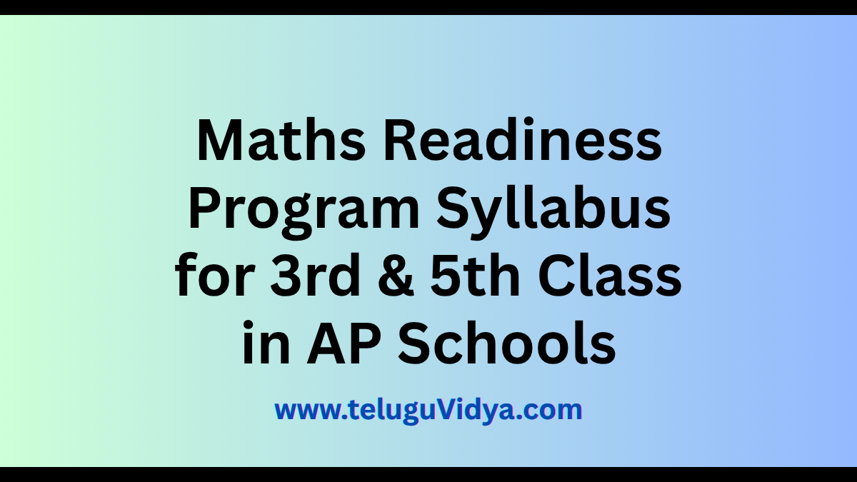 Maths Readiness Program 2025 Syllabus for AP 3rd & 5th Classes