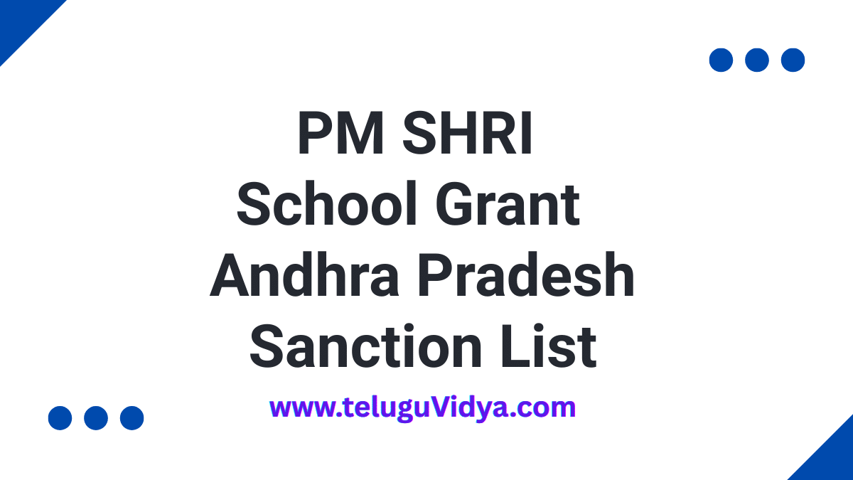 PM SHRI School Grant 2025-26 Andhra Pradesh Sanction List