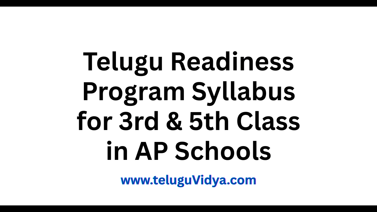 Telugu Readiness Program 2025 Syllabus for 3rd & 5th Class in AP Schools Pdf download