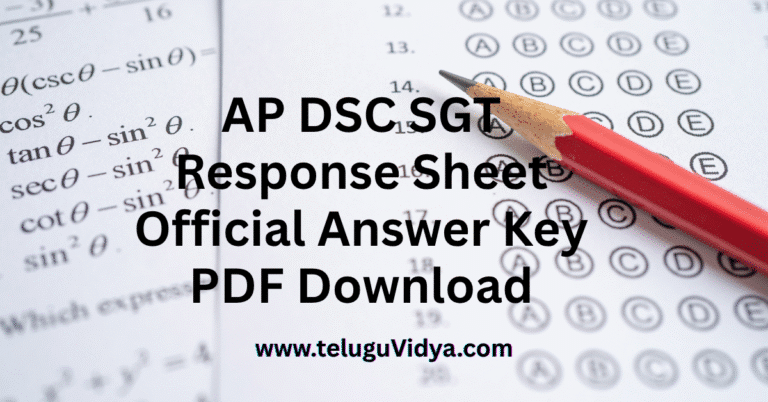 AP DSC SGT Response Sheet 2025 Official Answer Key PDF Download