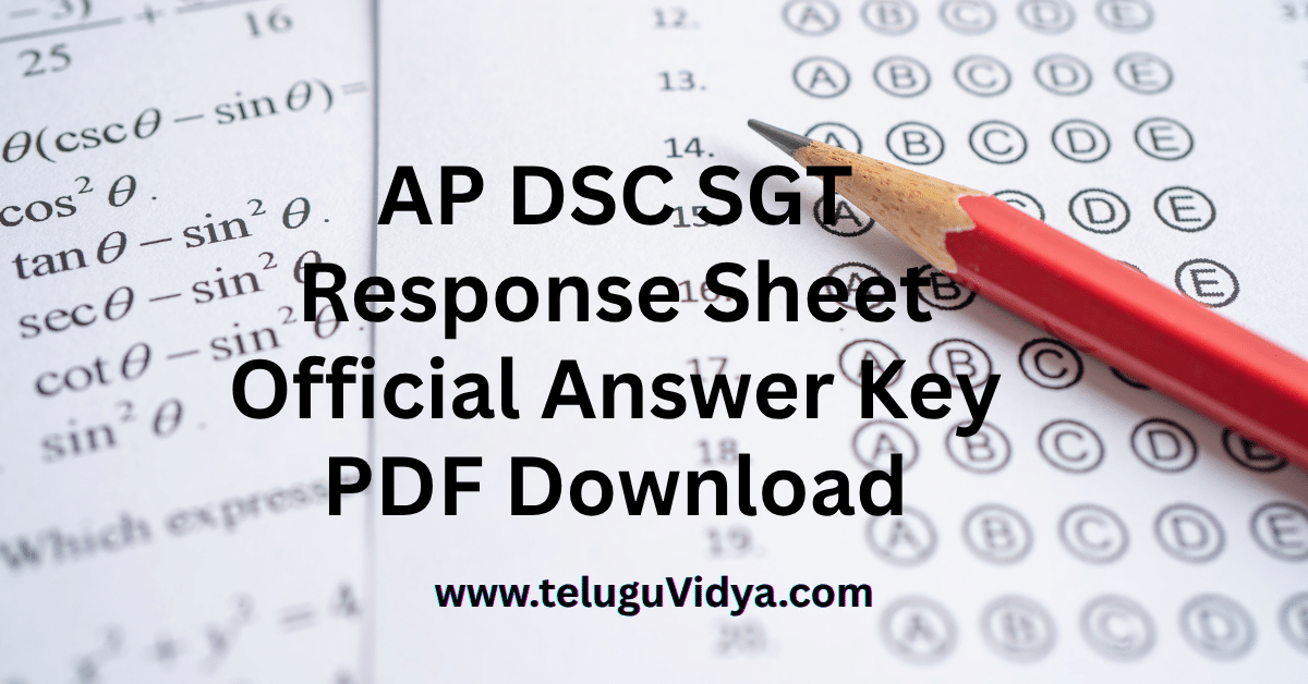 AP DSC SGT Response Sheet 2025 Official Answer Key PDF Download