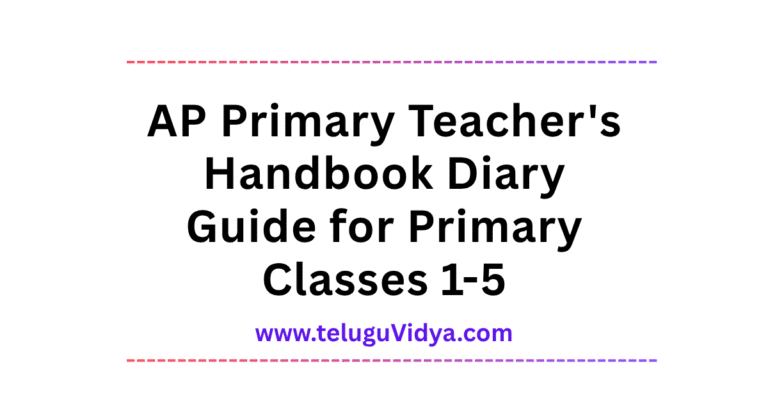 AP Primary Teacher's Handbook Diary Guide for Primary Classes 1-5