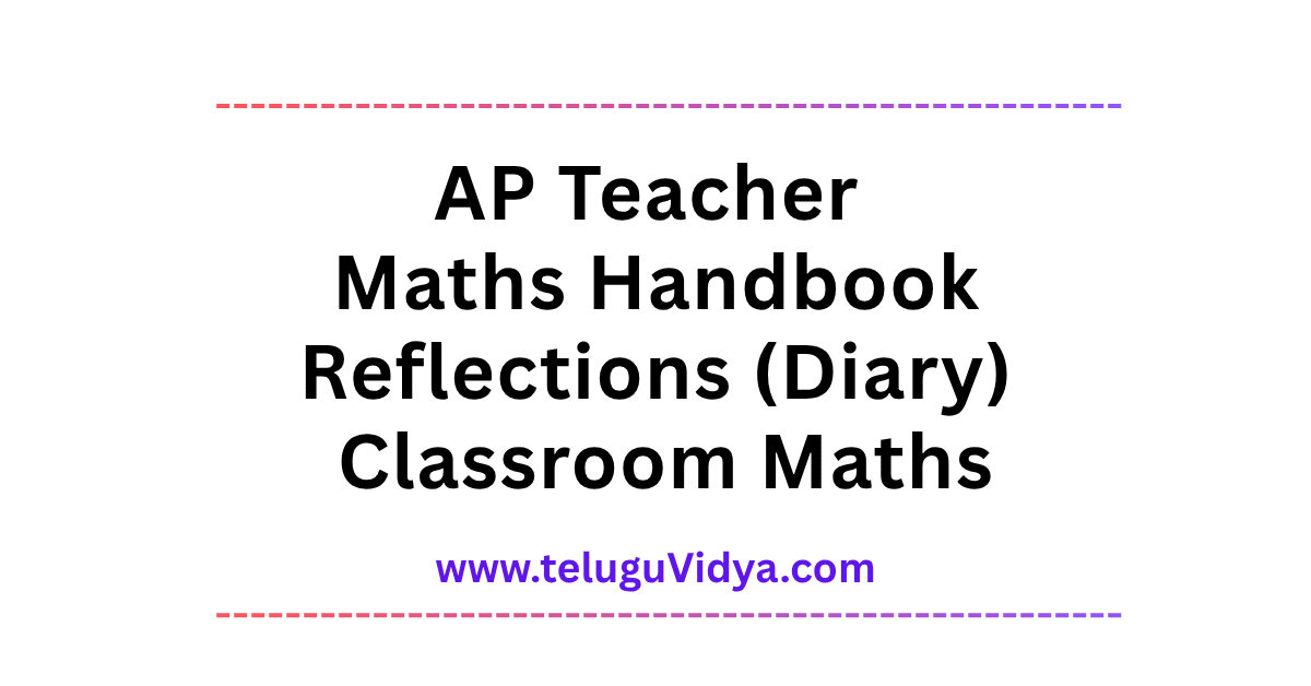 AP Teacher Maths Handbook Reflections (Diary) 2025 Classroom Maths