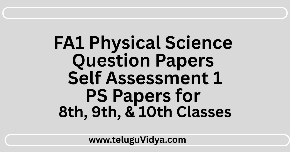 FA1 Physical Science Question Papers 2025 Download AP SCERT PDFs