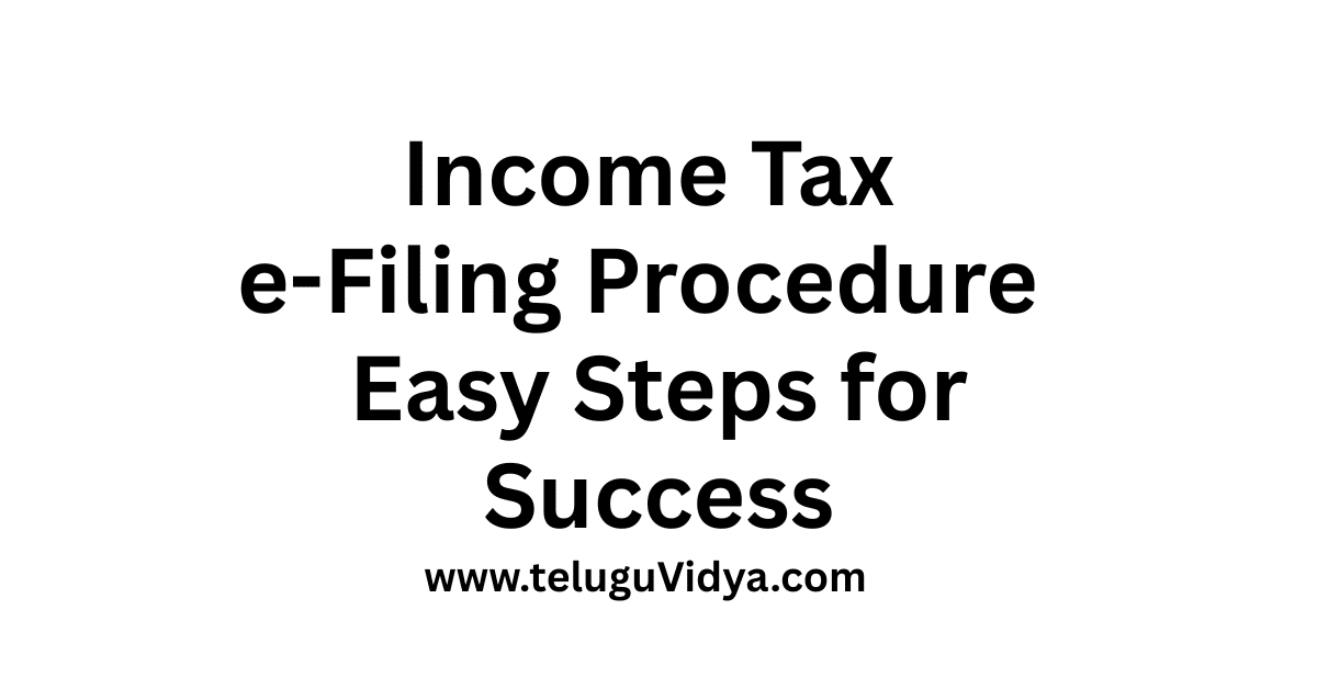 Income Tax e-Filing Procedure FY 2024-25 Easy Steps for Success