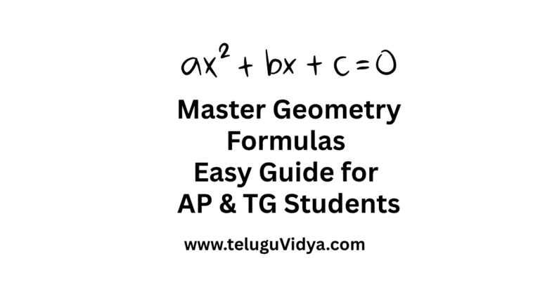 Master Geometry Formulas 2025 Easy Guide for AP & TG Students