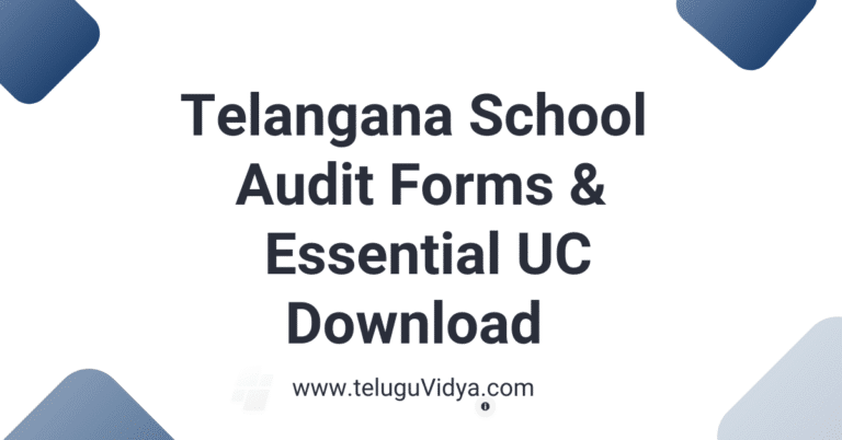 Telangana School Audit Forms 2024-25 Essential UC & Guide