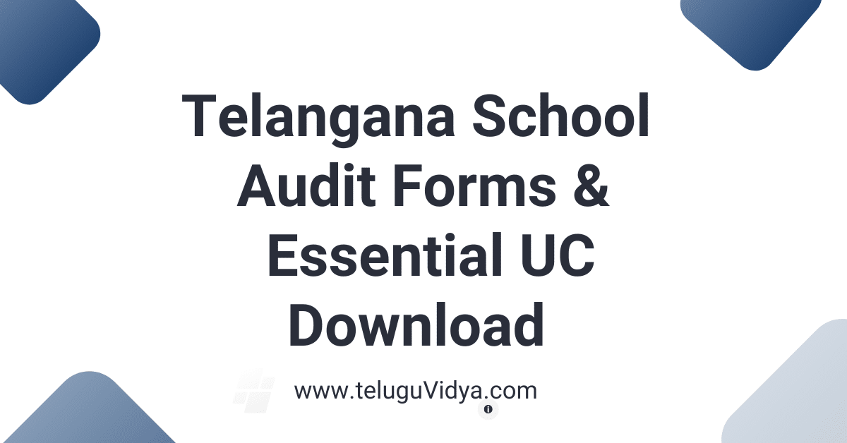 Telangana School Audit Forms 2024-25 Essential UC & Guide