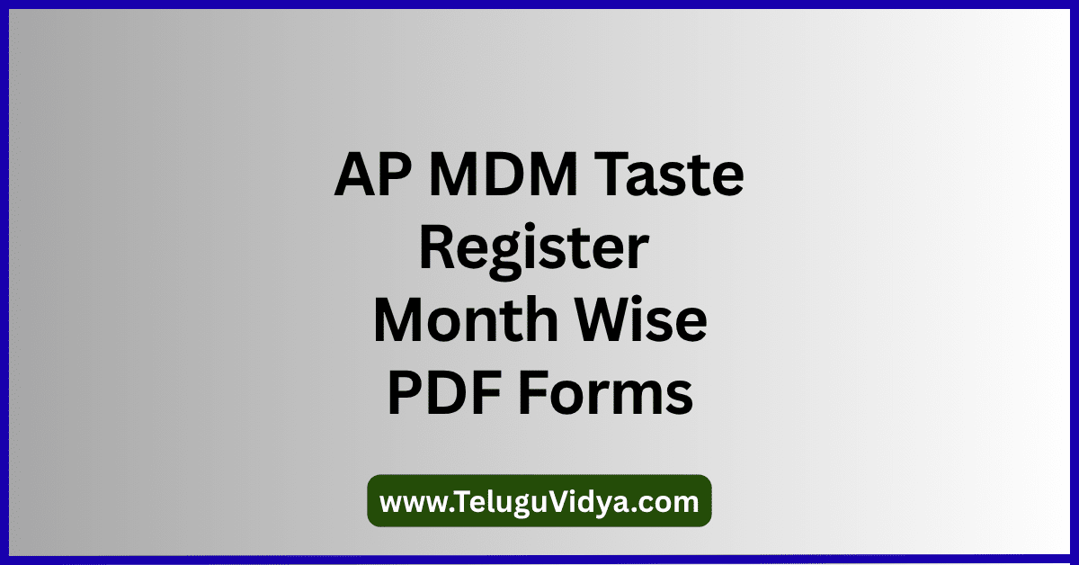 AP MDM Taste Register 2025 Download Month Wise PDF Forms