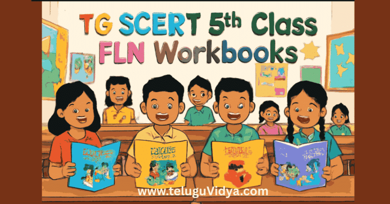 TG 5th Class FLN Workbooks 2025 for Telugu, English, Maths (TM, EM, UM)