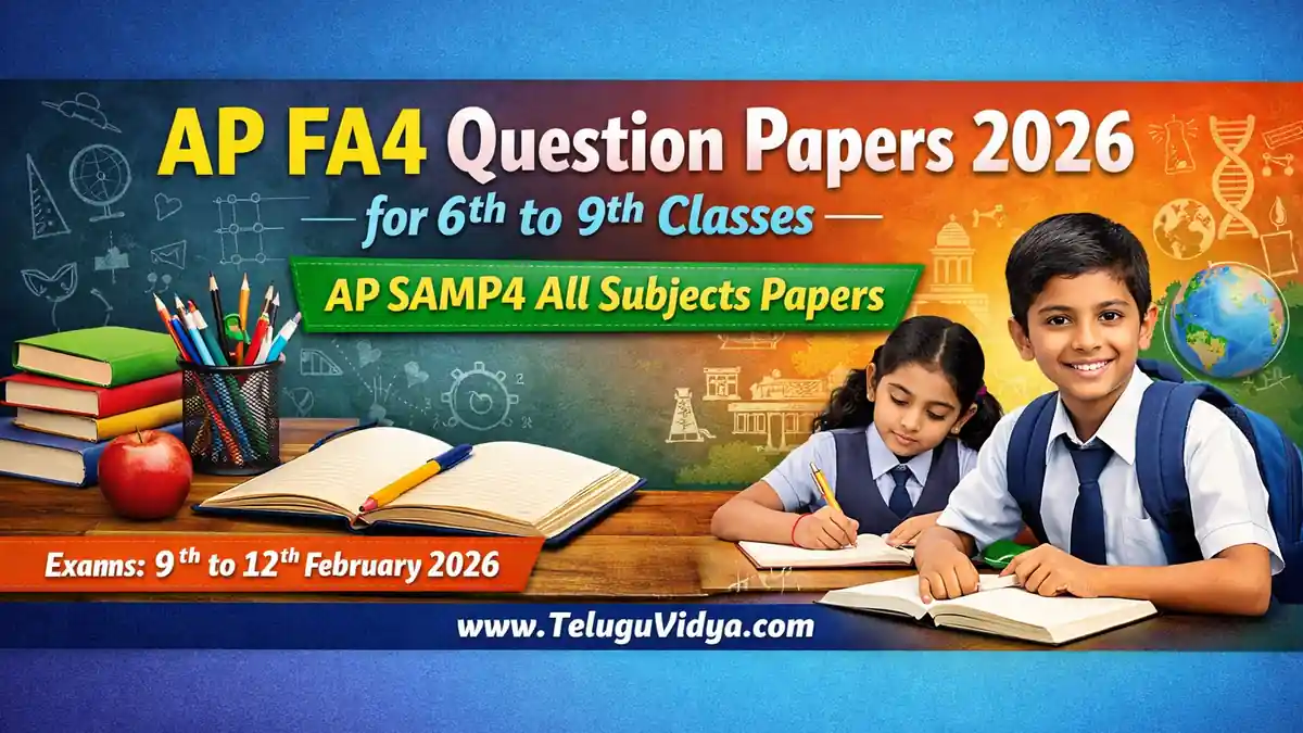 AP FA4 Question Papers 2026 (6th to 9th) – 100% Useful AP SAMP4 All Subjects Papers Download