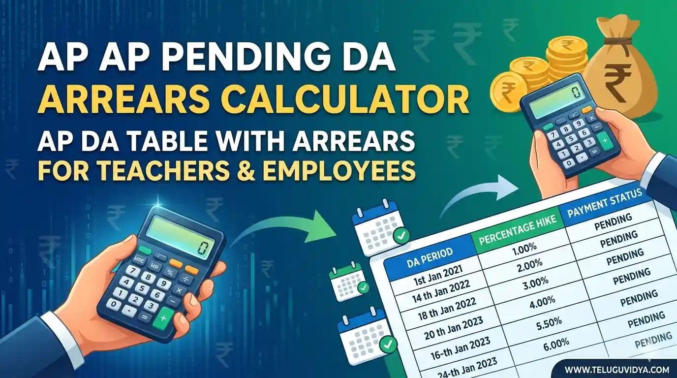 AP Pending DA Arrears Calculator 2026 Latest DA Table & Arrears Update
