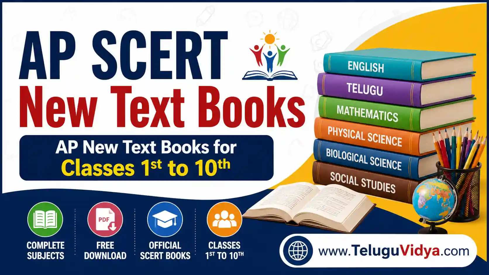 AP SCERT New Text Books 2026-27 PDF Download AP New Text Books for Classes 1st to 10th